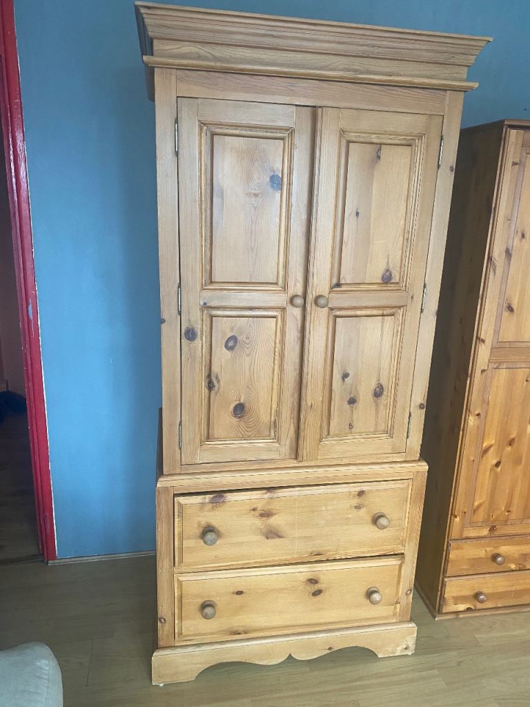 Pine antique wardrobe 