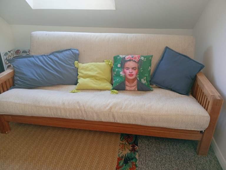 Solid wood double sofa bed futon 