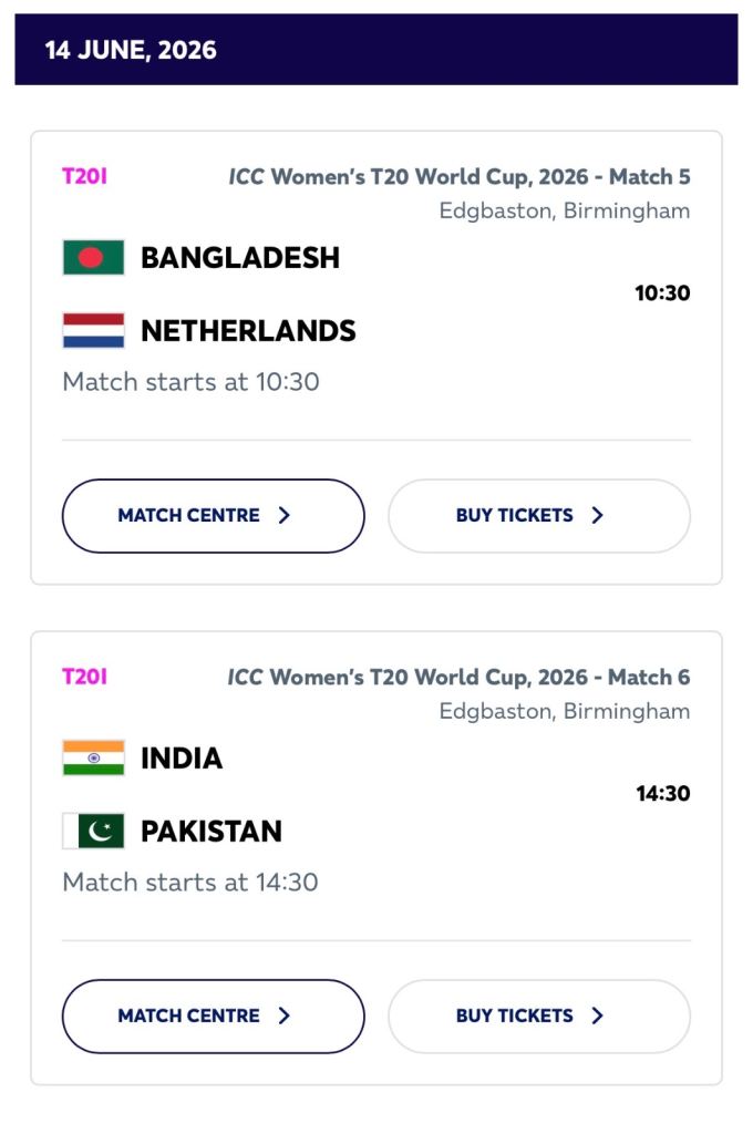 India vs Pakistan women world cup 2026