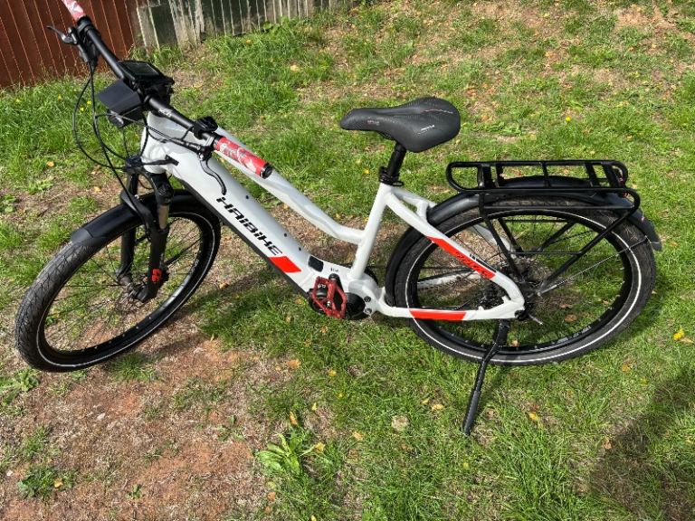 Haibike Electric City Bike – White, Good Condition