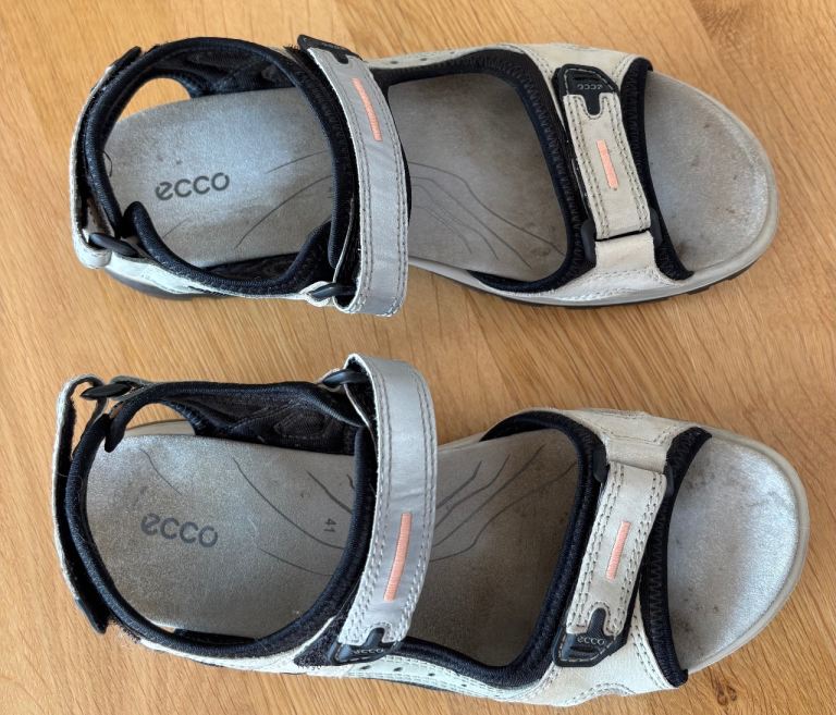 Ecco Women's Sandals Size 41 – White/Black, Good Condition