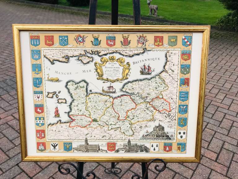 FRAMED MAP OF DUCHE DE NORMANDIE 1650