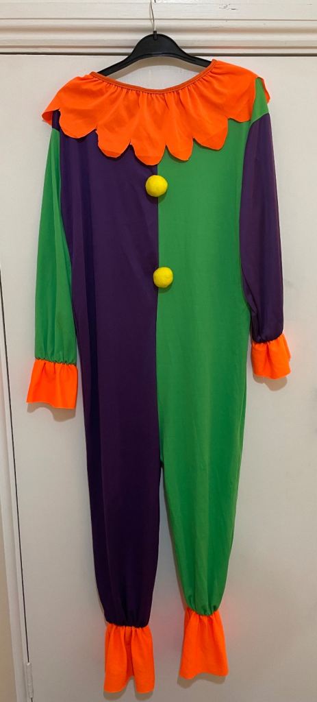 Clown Dress up Costume Size 158cms age 13 Years in Good  Clean Condition 