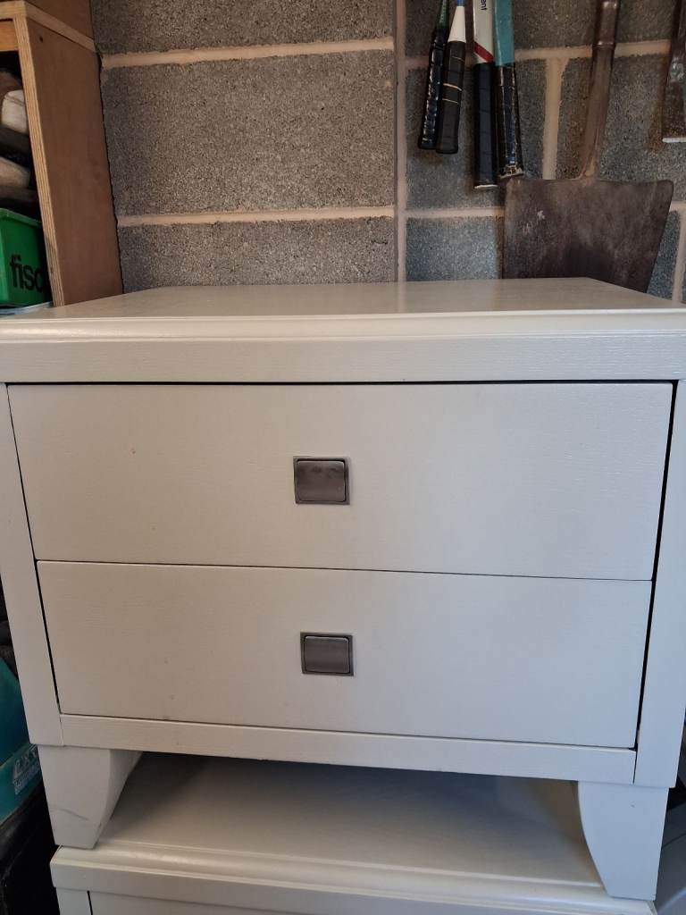 Grey Bedroom Cabinets x 2 Solid Wood
