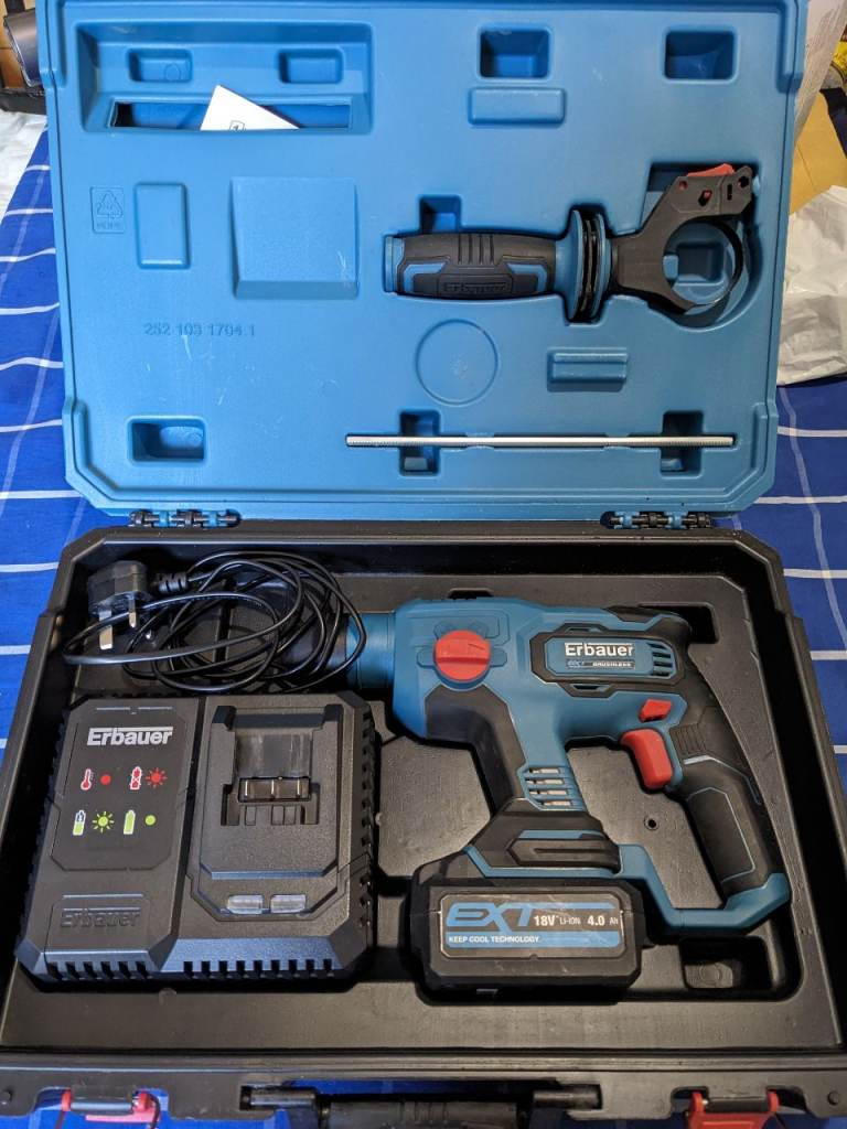 Erbauer EXT Brushless Cordless SDS Plus Drill - Boxed
