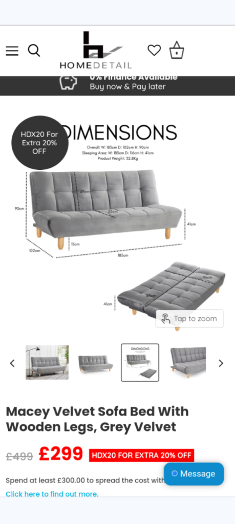 Modern Stylish Grey Sofa Bed 