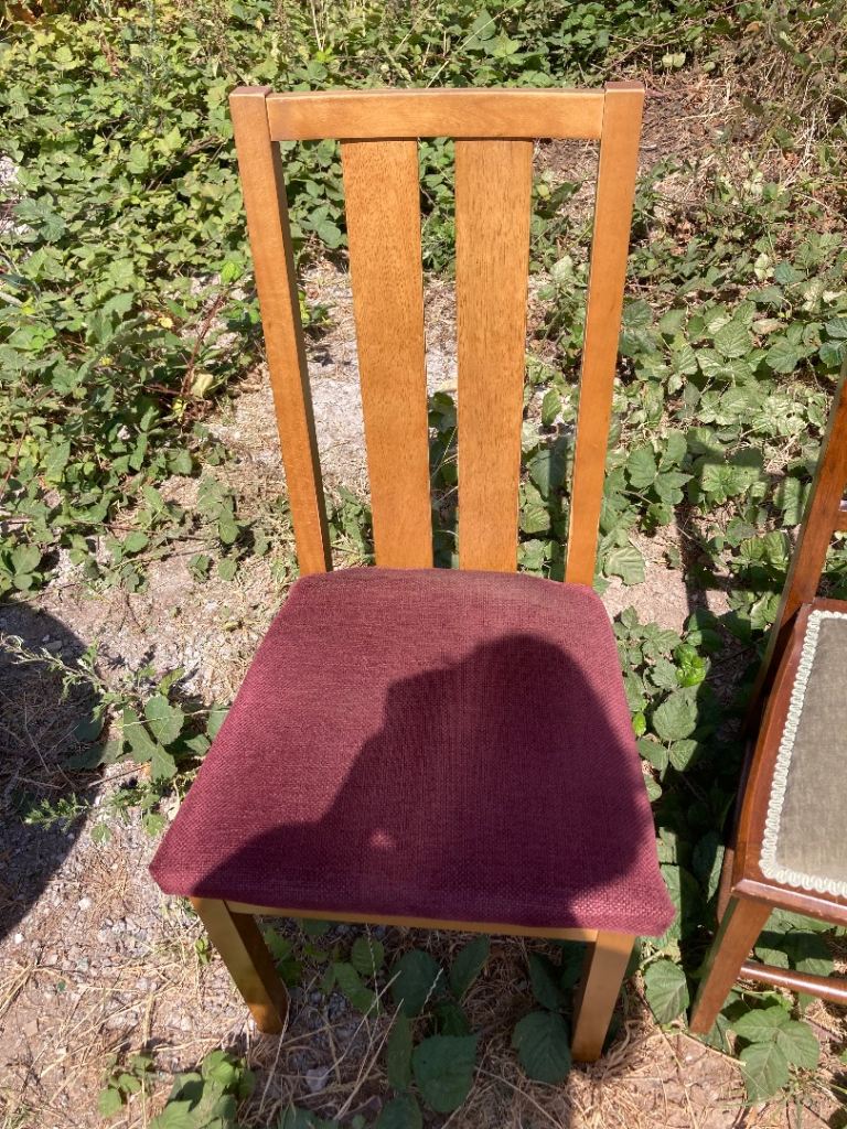 Single Modern Dining Chair with Mauve Padded Seat