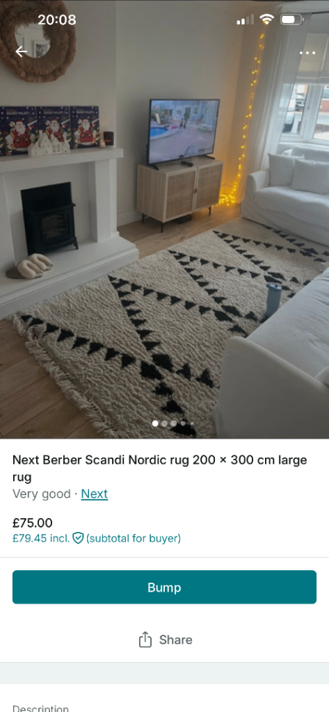 image for Next Nordic Scandi Berber rug large 