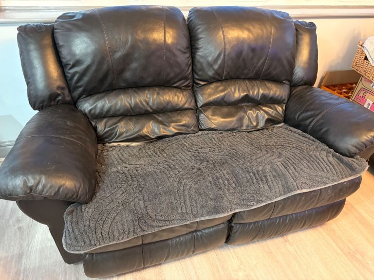 2 seater sofa and throw