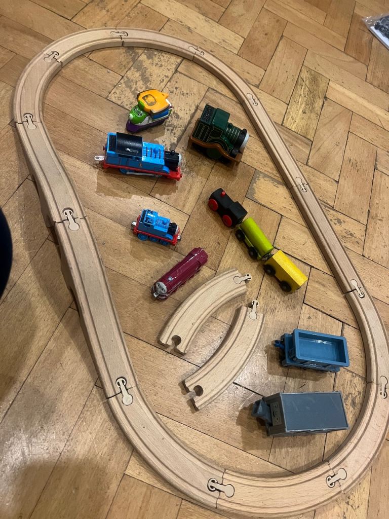 Train track and trains 