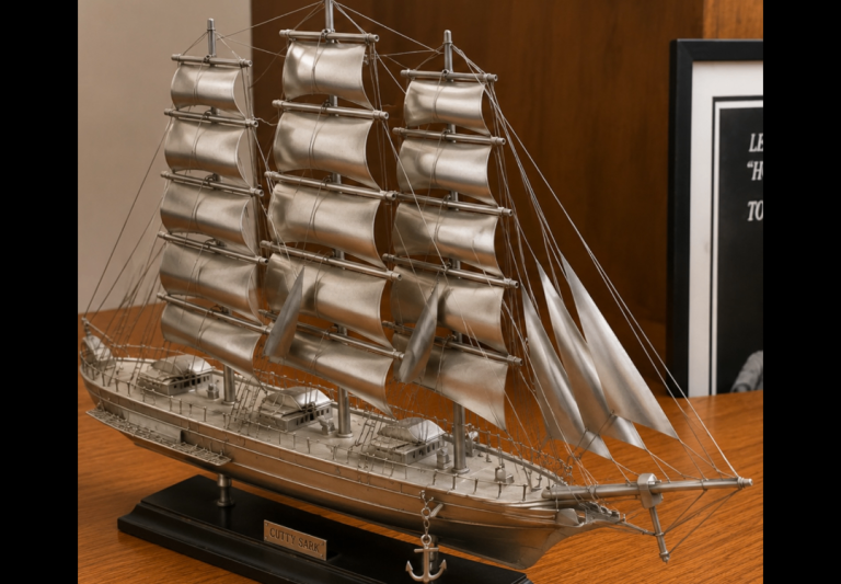  Stunning Large Cutty Sark Model Ship - Solid Pewter / Metal - Excellent Condition