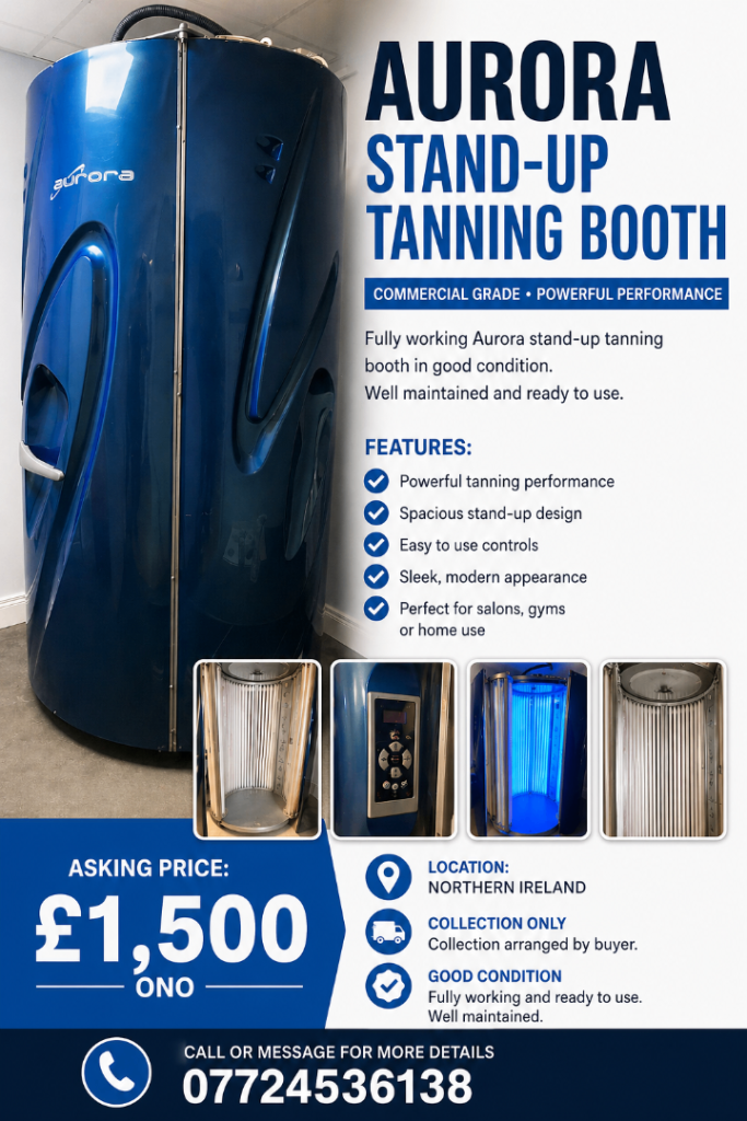 Aurora Stand-Up Tanning Booth – Commercial Grade, Good Condition