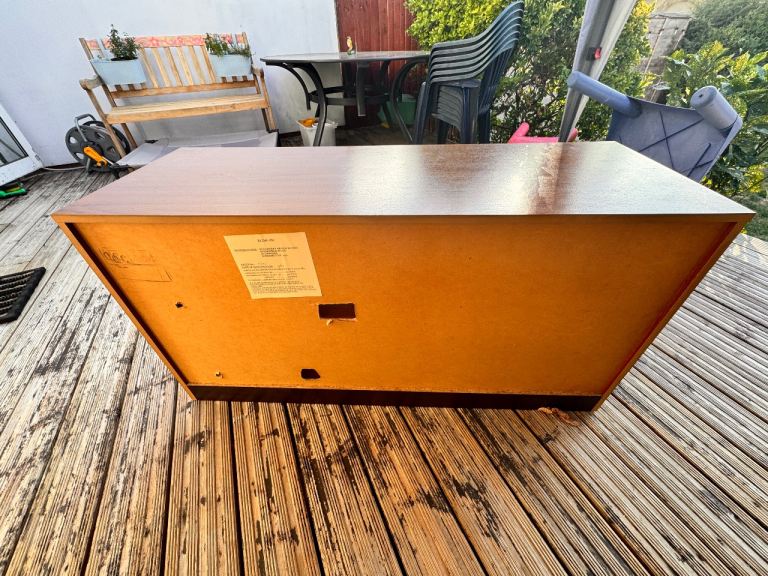 Vintage Wooden Sideboard with Glass Display and Drawers