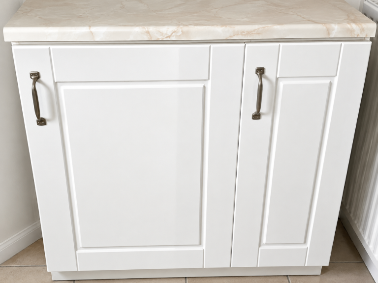 White Shaker Style Kitchen Base Unit with Worktop 