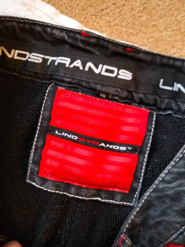 Lindstrands Mens Motorcycle Jeans STR XS W30" L32" Black HI-ART Knee hip Armour