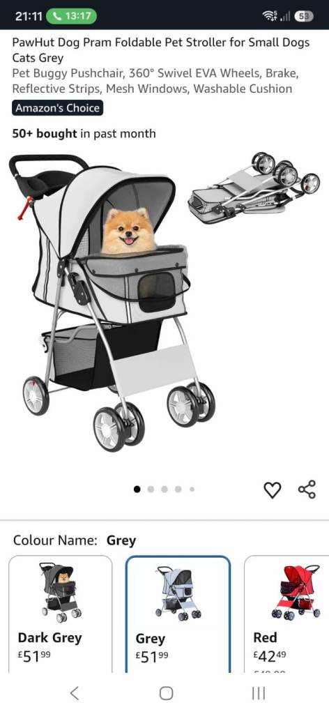 Pawhut pet stroller pet dog pushchair 