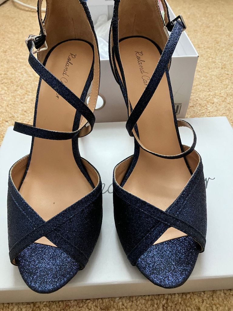 Rainbow Club Navy Blue Glitter Heels - Size 6, Good Condition