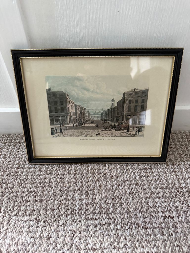 Regent street from Piccadilly - by T. H. Shepnerd vintage engraving print
