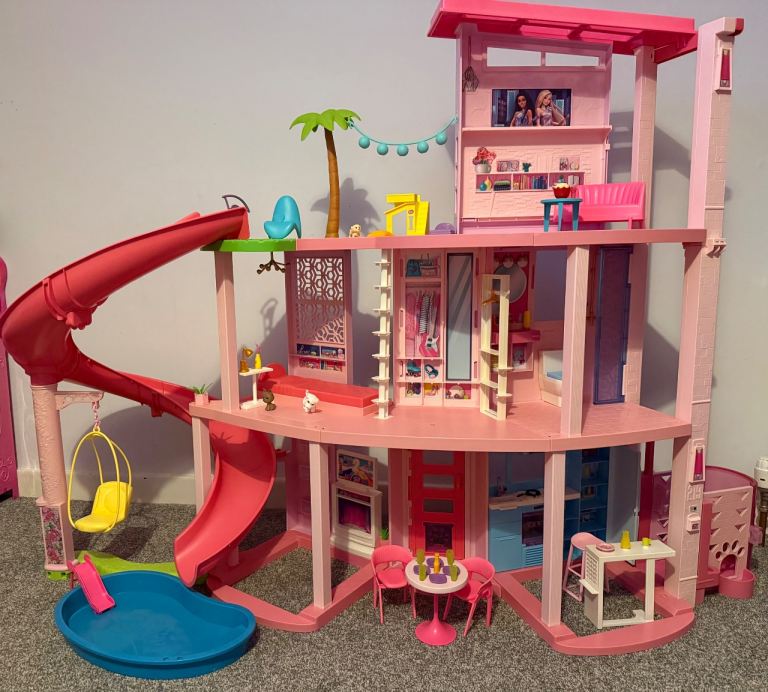 Barbie Dreamhouse with Boat and Campervan and Accessories – Good Condition