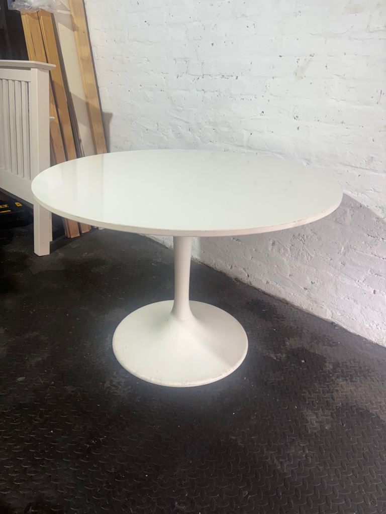 image for White Ikea round dining table