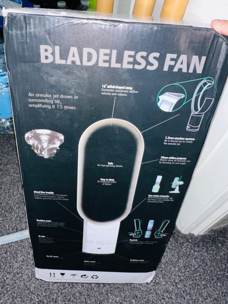 New Bladeless Fan – White, Boxed