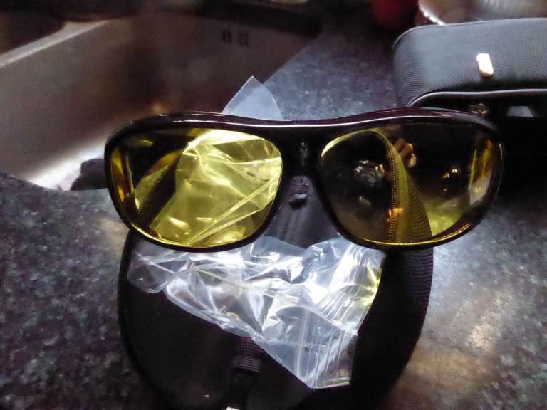 Unisex Yellow Tint Sunglasses in Case – New x 2 Pairs