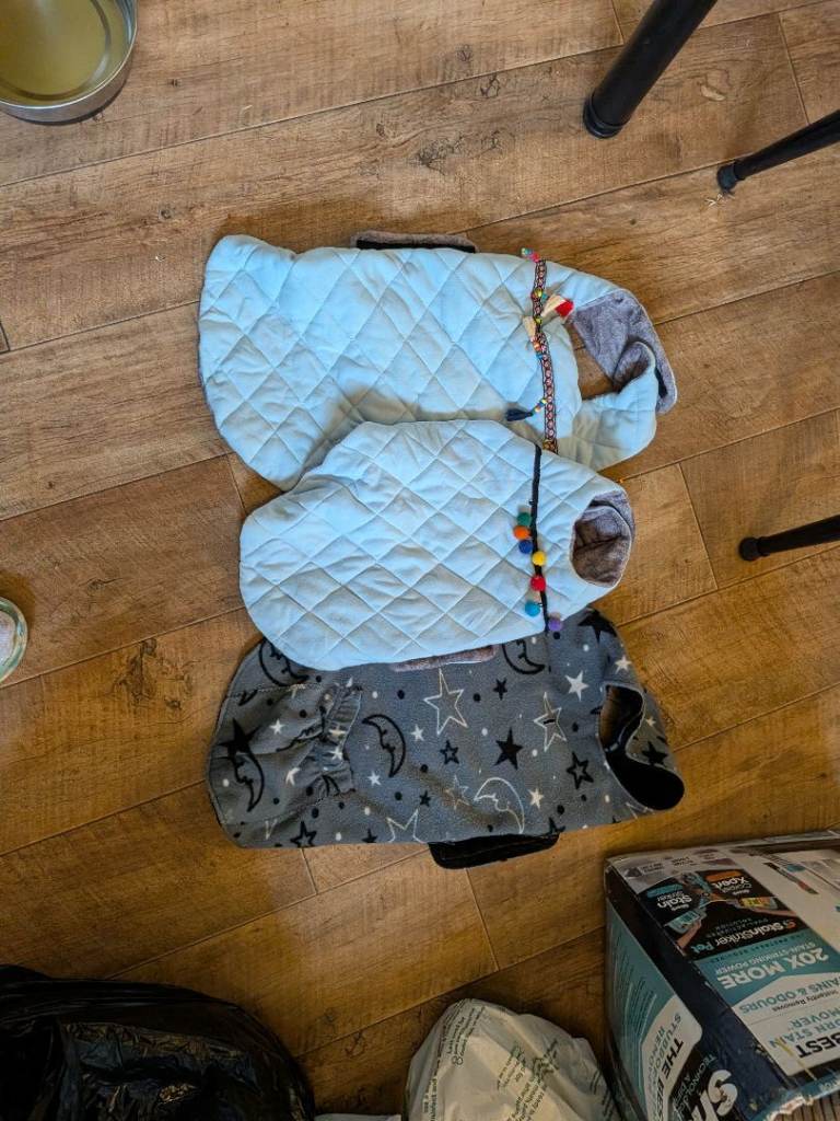 Free handmade dog coats, size medium 