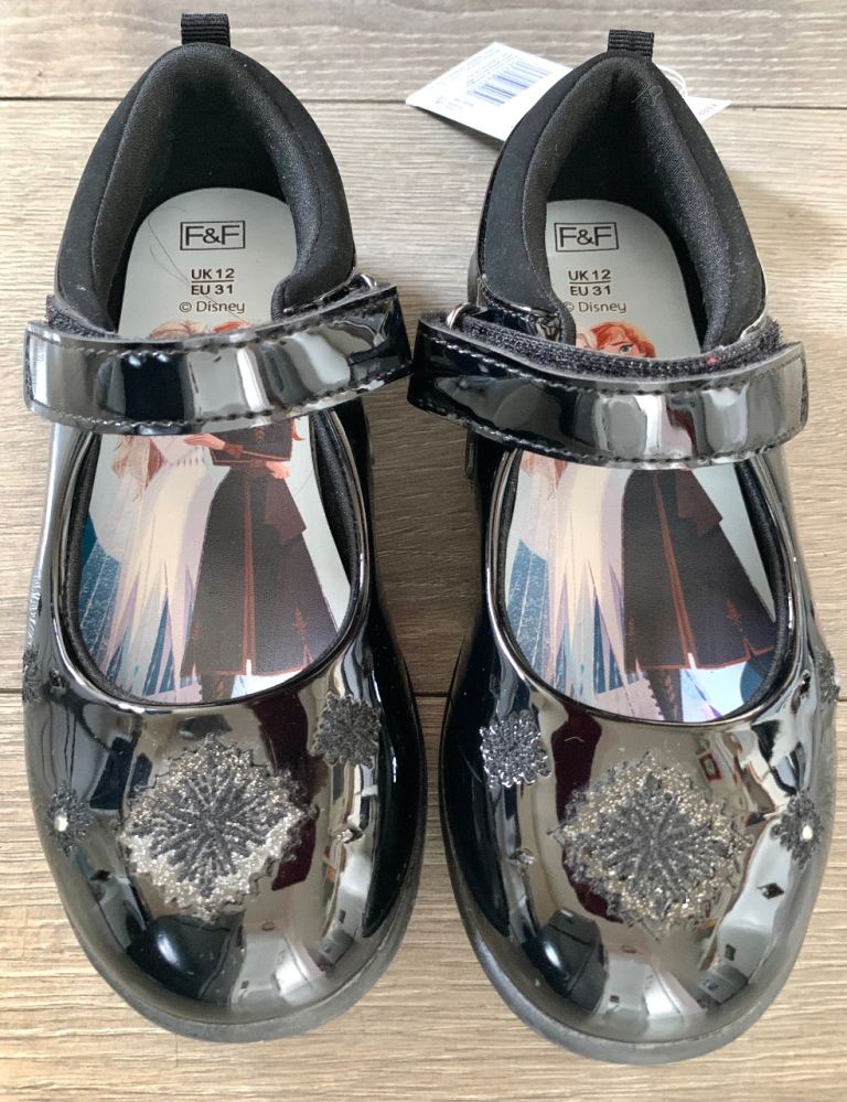 New with Tags Disney Frozen Girl School Shoes Size UK 12