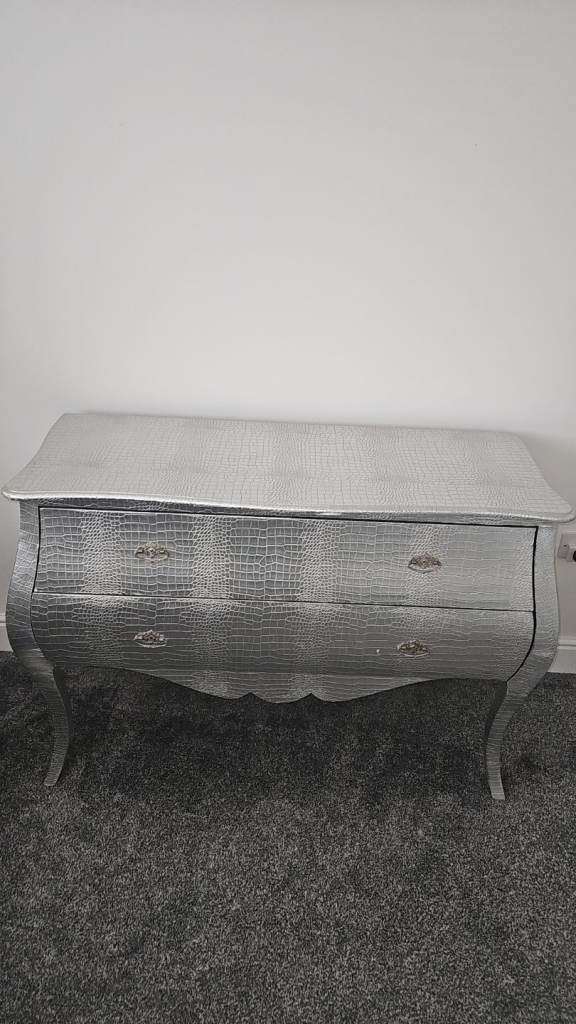 Silver 2 Drawer Cabinet