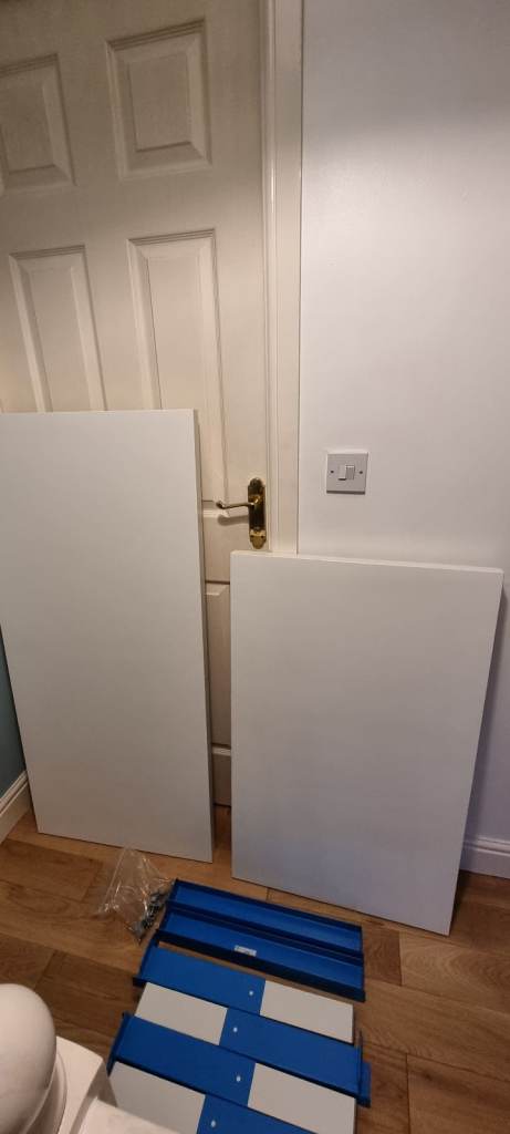 Ikea desk with adjustable height and two tops: 96x58cm, 128x56cm