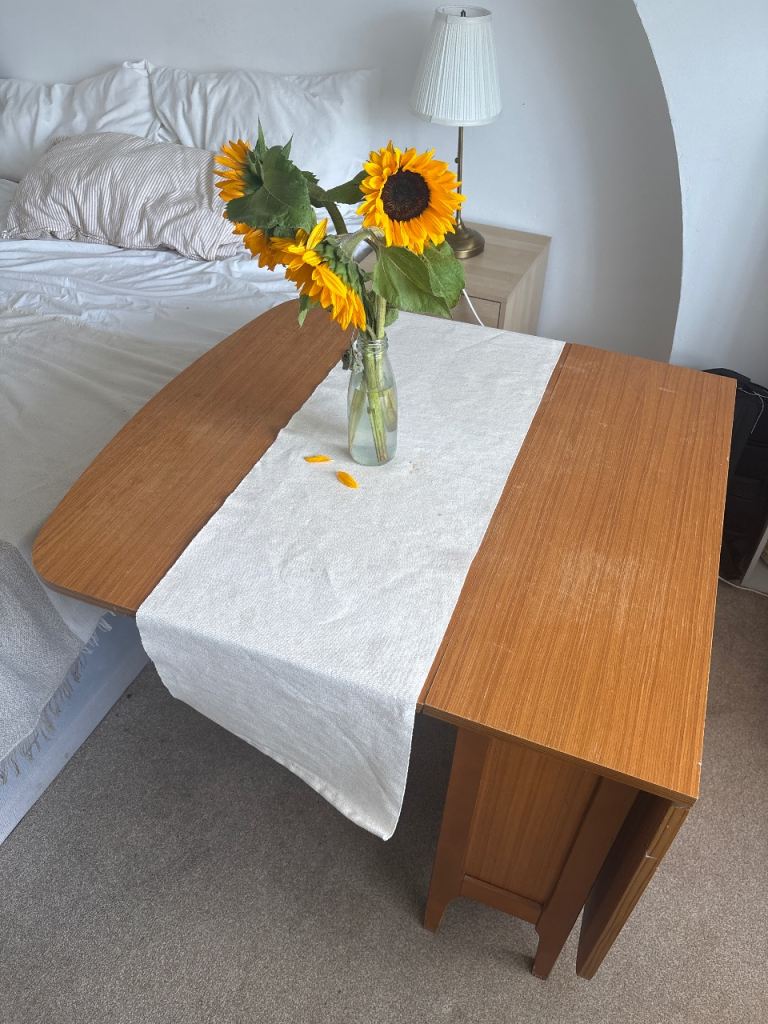 Folding wood table