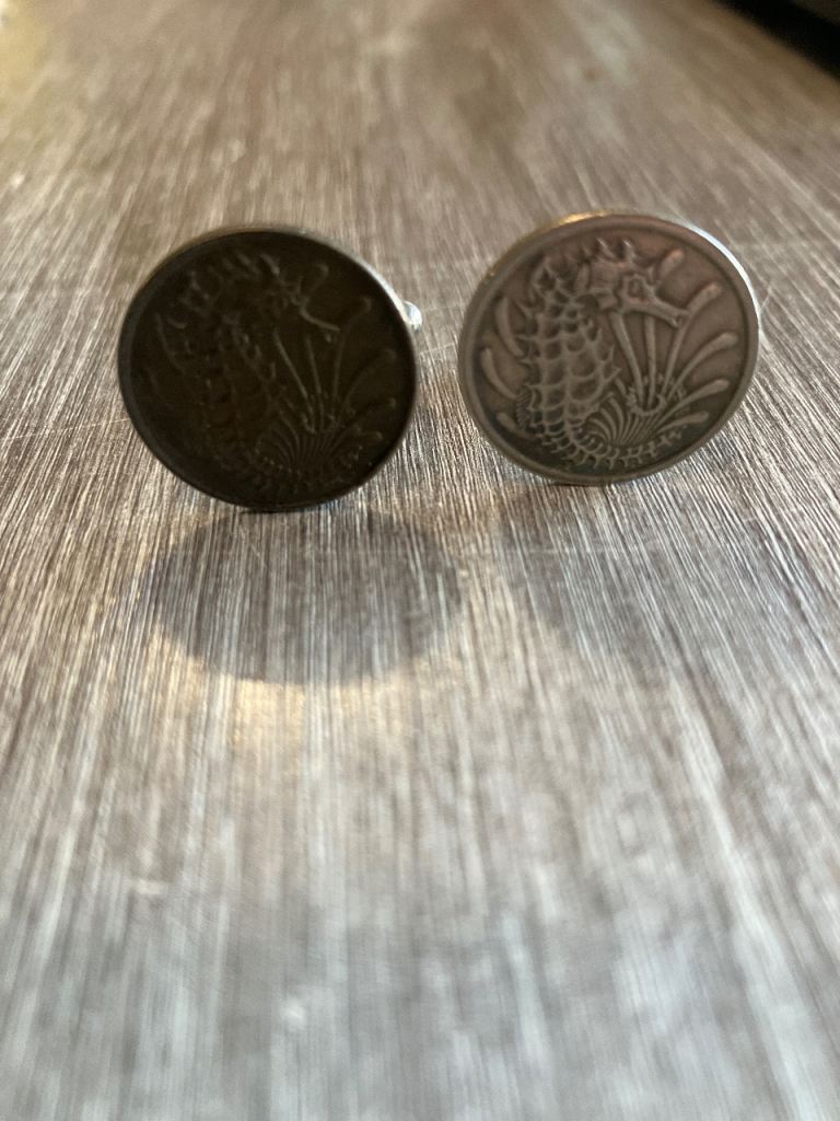 Singapore coin cufflinks