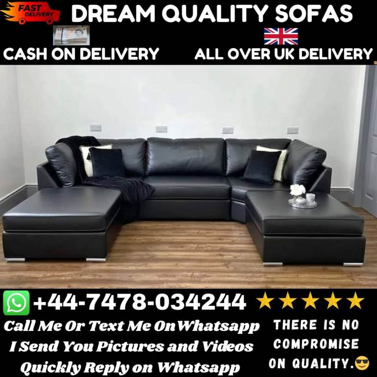 Brand New Luxury Leather U-Shape Sofa – Massive Sale Price, Limited Time Only