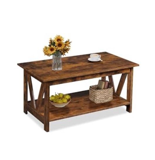 Brand New Rustic Brown Coffee Table