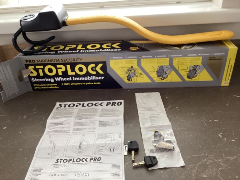 Stoplock steering wheel immobiliser 