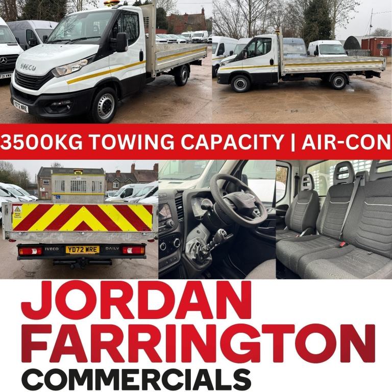 2022 72 reg IVECO DAILY 35S14B LWB RWD ALLOY BODY DROPSIDE AIR-CON 7000KG GTW