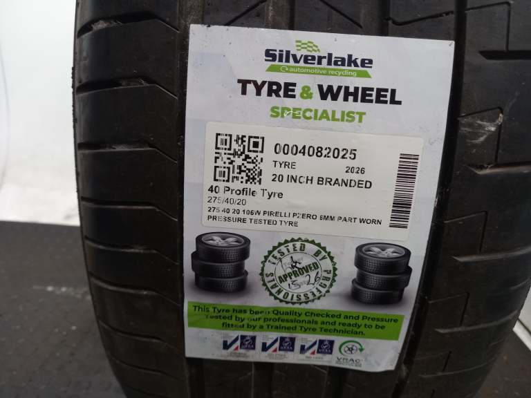 275 40 20 106w Pirelli Pzero 6mm Part Worn Pressure Tested Tyre