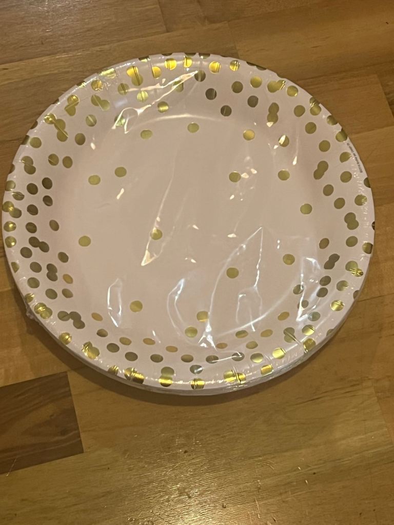 Party pink & gold polkadot plates - Pack of 20