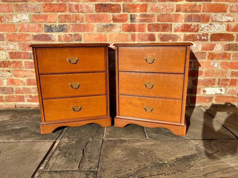 Pair of Stag Bedside Tables - Good Condition 