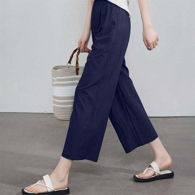 New Navy Blue Palazzo Summer Wide Leg Trousers-Size 3XL.POST OR COLLECT!