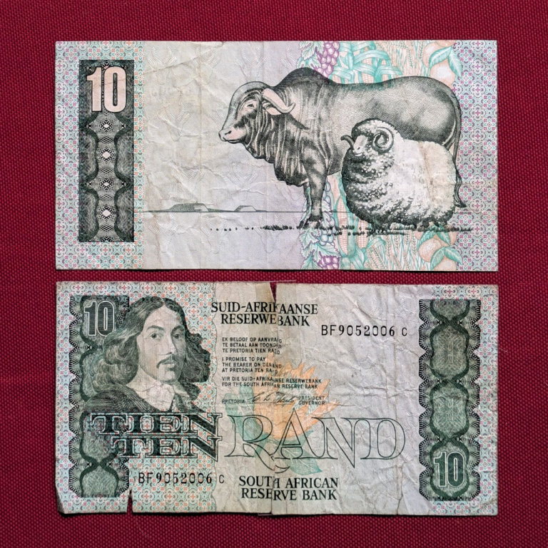 £2 each R10 TEN Rand APARTHEID Banknote - South Africa (see other adverts for coins)