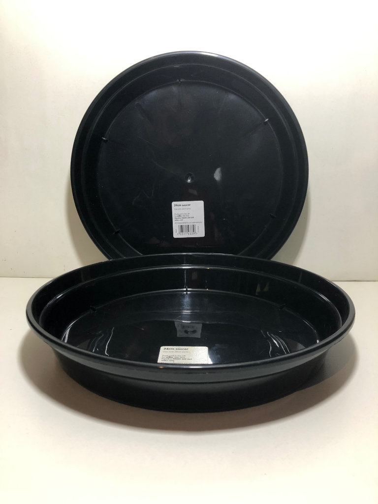 Bird Bath Plant Flower Pot Plastic Saucer x 2. Whitefurze 24cm Saucer. New