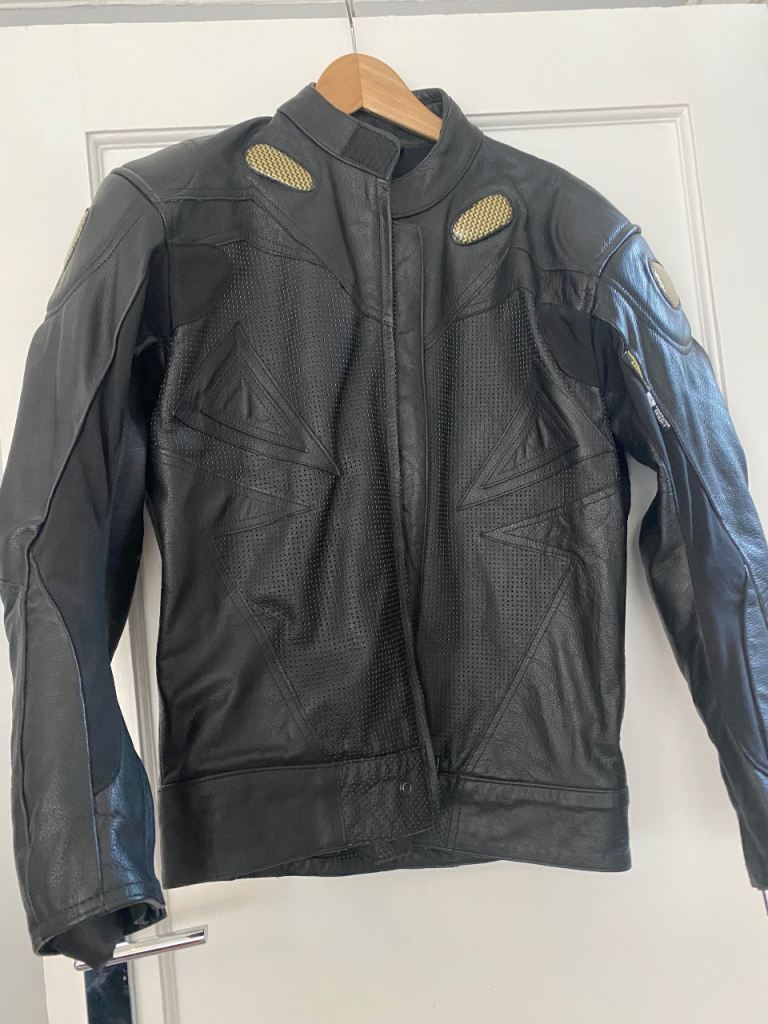 Motorbike leather jacket & trouser set 