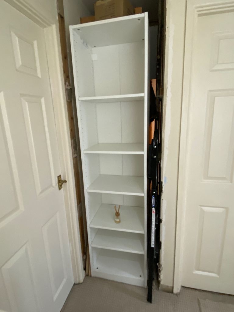 White ikea pax shelving unit