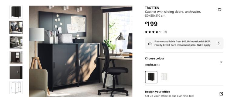 Ikea Trotten Cabinet with sliding lockable doors, accessible from both sides £50