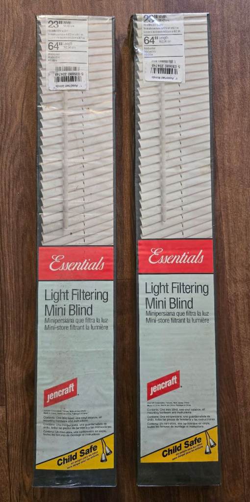 Two New Jencraft Essentials Light Filtering Mini Blinds 64"
