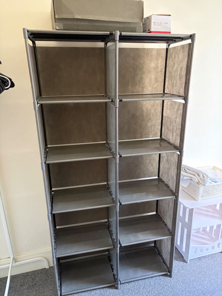 Grey Fabric Storage Unit / Wardrobe – Good Condition
