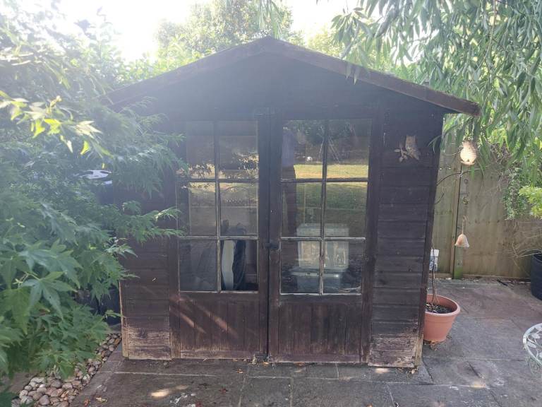 Traditional Wooden Garden Shed with Glazed Double Doors