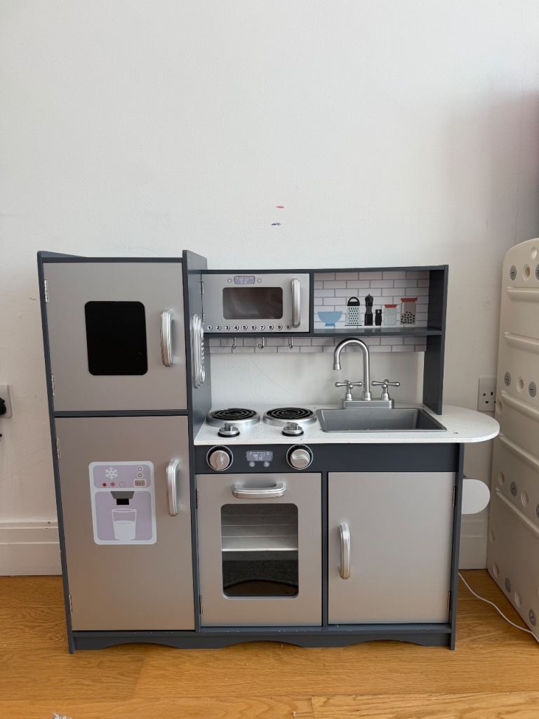 Montessori Realistic Play Kitchen with Fridge, Oven, and Sink
