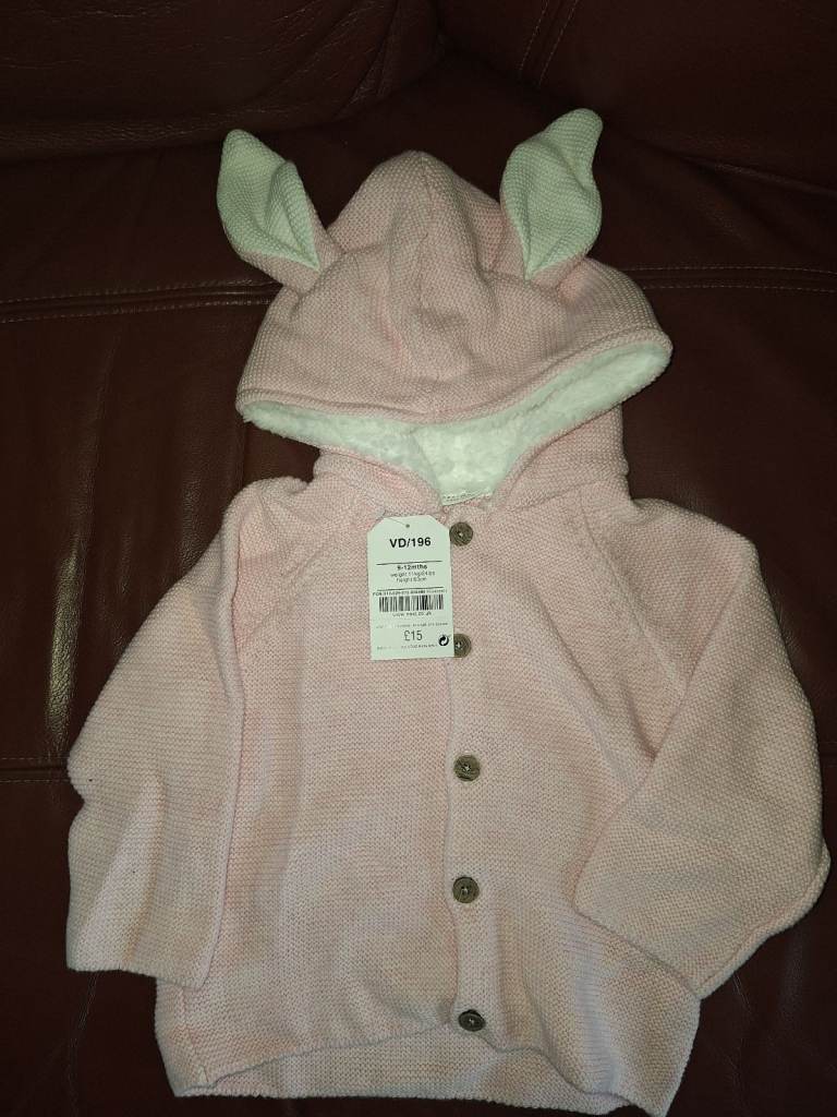 NEW Next girls cardigan with bunny ears, 9-12mth